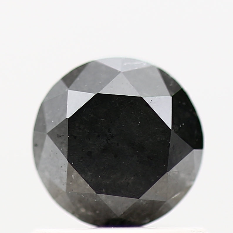 0.83 Carat Fancy Black Round Shape Brilliant Cut Natural Loose Diamond